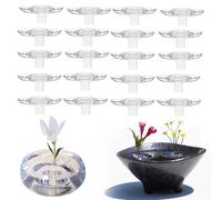 2025 Creative Floating Floral Arrangement Holder, 2025 Innovative Floating Flower Display Stand, 10/20/30pcs Clear Acrylic Stem Vase, Dynamic Rotation for Fish Tank, Hydroponics Diy Décor (S-20 Pcs)
