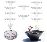 2025 Creative Floating Floral Arrangement Holder, 2025 Innovative Floating Flower Display Stand, 10/20/30pcs Clear Acrylic Stem Vase, Dynamic Rotation for Fish Tank, Hydroponics Diy Décor (L-10 Pcs)