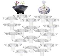 2025 Creative Floating Floral Arrangement Holder, 2025 Innovative Floating Flower Display Stand, 10/20/30pcs Clear Acrylic Float Flower Bowl Stem Holder, for Fish Tanks Table Decor (20 PCS,L)