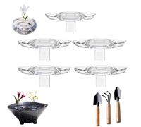 2025 Creative Floating Floral Arrangement Holder, Clear Acrylic Floating Flower Bowl Stem Holder, Hydroponic Floral Fixation Holders Insert, for Bowls/Fish Tanks Fixation Decoration (5PCS,L)