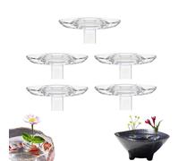 2025 Creative Floating Floral Arrangement Holder, DIY Clear Acrylic Flower Bowl Stem Holder, Floating Flower Holders,Wind-Driven Waterproof Flowers Holders with Dynamic Rotation (5 Pcs,S)