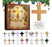 2025 Cruz De Adviento | Decoración Navideña Cristiana en Acrílico 2D | 20 Días Calendario Religioso de Cuenta Atrás,para Árbol Coche Espejo Retrovisor Corona Repisa Festivo Vacaciones Pared
