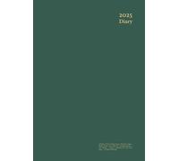 2025 Diary A5 Week to View: Green - Vertical Layout 1 Week On 2 Pages - Dated - Hourly - UK - Soft Cover - Non Spiral Bound - 1 Year Planner - Pocket ... Size with Notes Pages... - For Men and Women.
