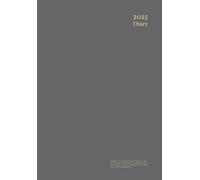 2025 Diary A5 Week to View: Grey - Vertical Layout 1 Week On 2 Pages - Dated - Hourly - UK - Soft Cover - Non Spiral Bound - 1 Year Planner - Pocket & ... Size with Notes Pages... - For Men and Women.