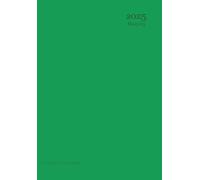 2025 Diary Week To View A5: Green - Horizontal Layout 2 Pages Per Week - With Notes Pages - Pocket & Handbag Size - Weekly and Monthly Planner - Non spiral bound - Soft Cover - for Uk: Men AND Women.