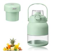 2025 Electric Citrus Juicer 28 Oz - Portable, with Straw & Two Lids, Rechargeable Fruit & Lime Squeezer for Smoothies, Shakes, Food Prep, Travel, Gym, and Outdoor Use (Green)