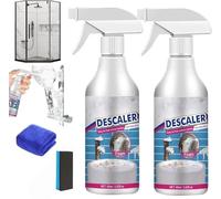2025 - Espray de espuma descalcificador de baño, descalcificador de baño, spray removedor de cal, limpiador de espuma multiusos para inodoro/vidrio/lavabo/bañera (2)