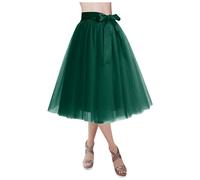 2025 Falda tutú para mujer, falda corta Lolita para adultos, falda midi para ocasiones elegantes, verde, Altoa única