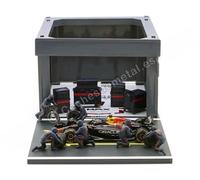 2025 Garaje Pit Lane + Red Bull Team RB21 Nº1 Max Verstappen + Figuras y Accesor