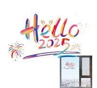 2025 Glass Decal - Hello Window Sticker for Festive Seasonal Displays | PVC Static Cling, Two Size Options, 62x35cm or 25x14.5cm, Home School Use, Spring Festival Style, Removable Reusable