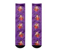2025 Grim Grinning Socks Haunte Mansion Merch Welcome Foolish Gothic Crew Socks - Calcetines elegantes para hombre, Morado (, Altoa única
