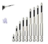 2025 High-Magnetic Screwdriver Drill Bit Set,High Magnetic Screwdriver Bits,Strong Magnetic Durability Screwdriver Drill Bit Set,Electric Precision Anti Impact High Hardness Drill Bit (9pcs)