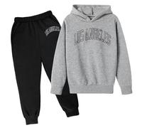 2025 Invierno niños Sudadera con Capucha Conjunto Popular Impreso en Ropa Interior Casual Carta Impresa Manga Larga Fuera Bolsa de Aseo