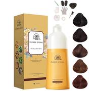 2025 Japanese Rose Hair Dye Champú, color de cabello nutritivo a base de plantas, pelos de larga duración y de color natural champú, champús colorante, para cobertura gris (Tea Brown)