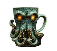 2025 Jarra de cerveza pirata inspirada en Cthulhu medieval pirata, taza de café con pulpo con diseño de pulpo 3D, coleccionista de dragones (The Fear That Dominates the Old Days)