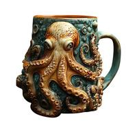 2025 Jarra de cerveza pirata inspirada en Cthulhu medieval pirata vikinga, taza de café con pulpo con diseño de pulpo en 3D, coleccionista de dragones (The Undescribable Thing on the Sea Floor)
