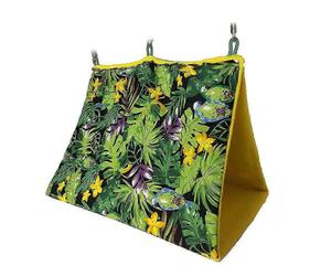 2025 Jaula colgante tipo hamaca con estampado de selva tropical, nido, columpio, tienda de campaña, cama, cueva