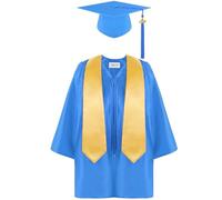 2025 Juego de Bata graduación Conjunto con Borla y Faja Unisex, 4 Piezas jardín Infantes 3 Infancia Mate para niños 2 a 12 años