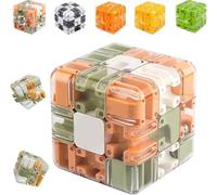 2025 Large Labyrinth 3D Puzzles Maze Cube, 2 en 1 Bola Laberinto 3D y Cubo Mágico, Juego Laberinto, Juegos de lógica, Juguete sensorial Educativo para niños y Adultos (A)