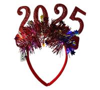2025 LED Headband - Headbands Glowing | LED Flower Headband | New Year Tiara Headband Bopper | Glowing Glitter Happy New Year Headband Hair Accessories | Disfraz Headdress For Happy New Year's Eve