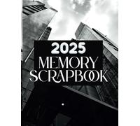 2025 Memory Scrapbook: 8x11 City-Themed Photo Album with 90 Pages - Black & White Urban Design, Two 4x6 Photo Slots Per Page
