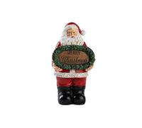 2025 Merry Christmas Decoration Santa Claus Resin Statue for Holiday Home Display Festive Holding Sign Ornament for Shelf & Mant