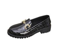 2025 Mocasines Mujer Rebajas,Zapatos Mujer de Suela Gruesa Comodos Bailarinas Vestir Elegantes de Piel Color Sólido Versátiles Zapatillas Casual Moda Fiesta Diario Merceditas para Las Estaciones