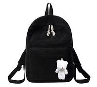 2025- Mochila casual de pana para estudiantes, bolsa de moda para mujer, mochila de agua para hombro de moda juvenil, mochila de agua con aislamiento de 3 litros (negro, talla única)