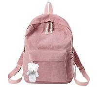 2025 - Mochila casual de pana para estudiantes, bolsa de moda para mujer, mochila de agua para hombro de moda juvenil, mochila de agua con aislamiento de 3 l, rosa, Talla única