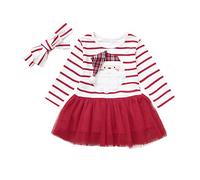 2025 Navidad Baby Tul Dibujos Animados Trajes Vestido Infantil Rayas Santa Vestido y Falda de Navidad, rojo, 6-12 meses