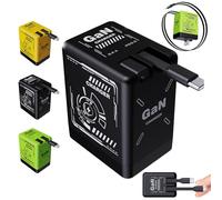 2025 New 2-in-1 GAN 120W Fast Charger with 3-in-1 Cables, 120w GAN Super Fast Charger with Retractable Type-C and L Cable (Black)