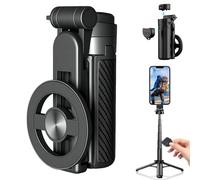 2025 New 4-in-1 Multifunctional 360° Rotation Magnetic Selfie Stick, Universal Phone Tripod with Remote Control, Portable Extendable mag Stick Tripod for Travel, Vlog (Black)