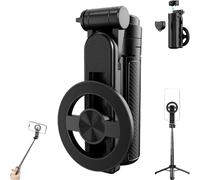 2025 New 4-in-1 Multifunctional Magnetic Selfie Stick, 360° Rotation Magnetic Selfie Stick with Remote Control, Portable Extendable mag Tripod for Travel Vlog (1PC)