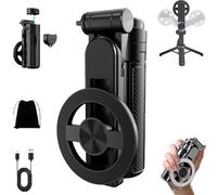 2025 New 4-in-1 Multifunctional Magnetic Selfie Stick, 360° Rotation Phone Tripod with Wireless Remote, Phone Stand for Video Recording & Vlogging (Black)