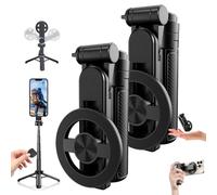 2025 New 4-in-1 Multifunctional Magnetic Selfie Stick, Universal 360° Rotation Phone Tripod with Remote Control, for iPhone & Android, Portable Extendable mag Tripod for Travel Vlog (2Pcs)