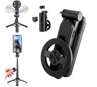 2025 New 4-in-1 Multifunctional Magnetic Selfie Stick, Universal 360° Rotation Phone Tripod with Remote Control, for iPhone & Android, Phone Stand for Video Recording, Suitable for Travel (A)