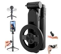 2025 New 4-in-1 Multifunctional Magnetic Selfie Stick, Universal 360° Rotation Phone Tripod with Remote Control, for iPhone & Android, Portable Extendable mag Tripod for Travel Vlog (1Pcs)