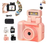 2025 New 64g Mini Tiny Nostalgic Camera, Gen.2 Mini Keychain Camera, Portable Travel Thumb Camera for Travel, Pocket-Sized Fun with Vintage Flair, 1080p HD Screen, Built-in Filter (16G,Pink)