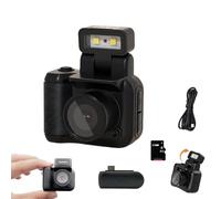 2025 New 64g Retroscope Mini Camera, Gen.2 Mini Retro Keychain Cameras, Tiny Nostalgic Cameras, 1080p HD Screen, Built-in Filter, 90° Flip Flash (BIACK,32G)