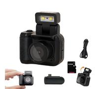2025 New 64g Retroscope Mini Camera, Gen.2 Mini Retro Keychain Cameras, Tiny Nostalgic Cameras, 1080p HD Screen, Built-in Filter, 90° Flip Flash (BIACK,128G)