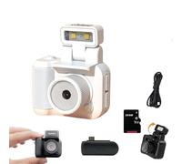 2025 New 64g Retroscope Mini Camera, Gen.2 Mini Retro Keychain Cameras, Tiny Nostalgic Cameras, 1080p HD Screen, Built-in Filter, 90° Flip Flash (White,16G)