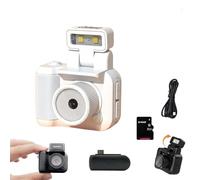 2025 New 64g Retroscope Mini Camera, Gen.2 Mini Retro Keychain Cameras, Tiny Nostalgic Cameras, 1080p HD Screen, Built-in Filter, 90° Flip Flash (White,64G)