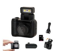 2025 New 64g Retroscope Mini Camera, Gen.2 Mini Retro Keychain Cameras, Tiny Nostalgic Cameras, 1080p HD Screen, Built-in Filter, 90° Flip Flash (BIACK,16G)