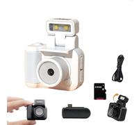 2025 New 64g Retroscope Mini Camera, Gen.2 Mini Retro Keychain Cameras, Tiny Nostalgic Cameras, 1080p HD Screen, Built-in Filter, 90° Flip Flash (White,128G)