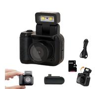 2025 New 64g Retroscope Mini Camera, Gen.2 Mini Retro Keychain Cameras, Tiny Nostalgic Cameras, 1080p HD Screen, Built-in Filter, 90° Flip Flash (BIACK,64G)