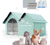 2025 New Air Conditioned Dog House, Air Conditioned Dog House, Pets Cooling House, with Removable Pad & 10 Ice Packs, Easy to Clean & Portable, for Small Medium Large Dogs (Green,L)