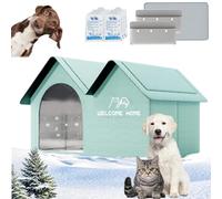 2025 New Air Conditioner Cat House, Air Conditioned Dog House,Pet Cooling with Removable Pad & Ice Pack, for Small,Medium,and Large Dogs and Cats (Blue,M)