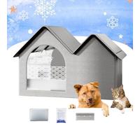 2025 New Air Conditioner Cat House, Icexeco Pet Air Conditioner House, with Removable Pad & Ice Pack, for Small,Medium,and Large Dogs and Cats (Medium)