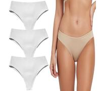 HANYILI 2025 New Aura Invisible Camel Toe Thong High Waisted Seamless Thongs for Ladies No Show Panty Pack (3PCS-B,S)
