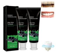 2025 New Bamboo Charcoal Teeth Whitening Toothpaste - Organic Bamboo Charcoal Toothpaste, Natural Whitening Tooth paste, Gum Care, TeethWhitening & Breath Freshening for Sensitive Teeth 100g (2)